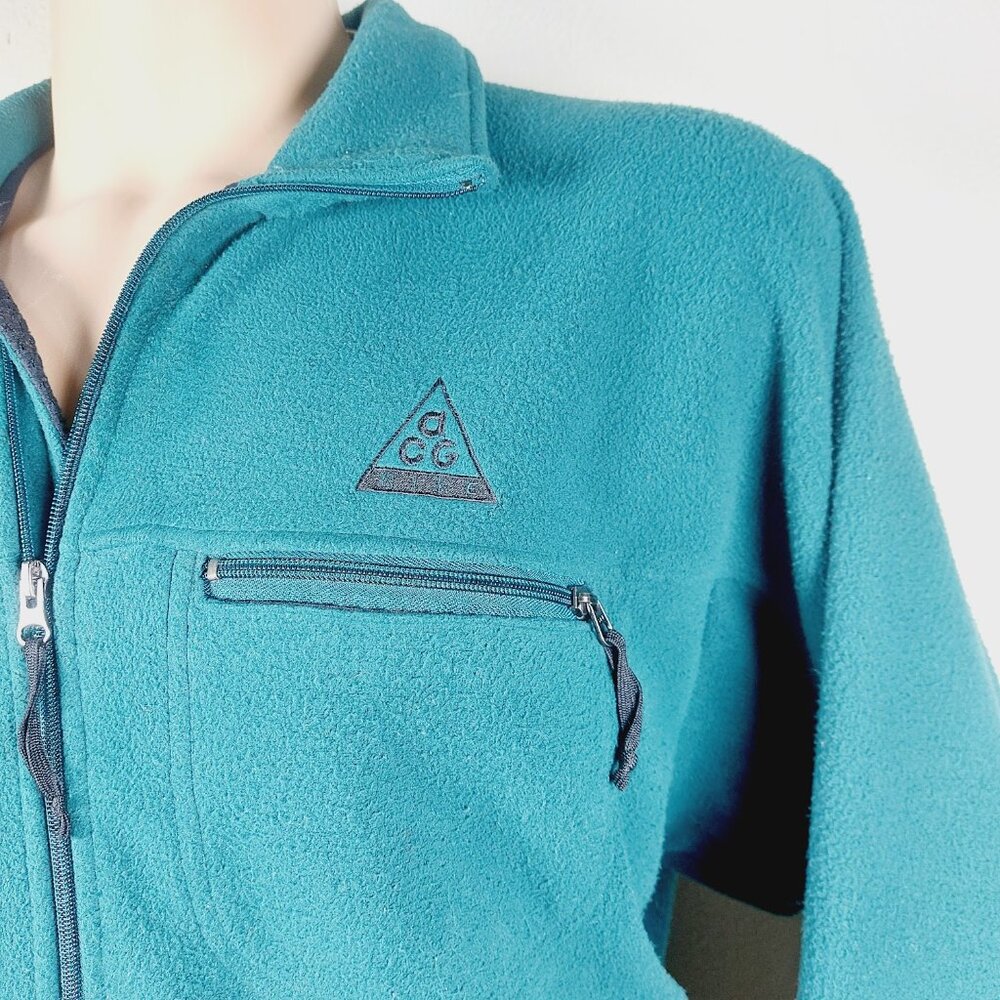 Nike ACG Men's Teal 90s Classic Half Zip Outdoor Fleece Pullover Jacket Size L - Picture 6 of 10